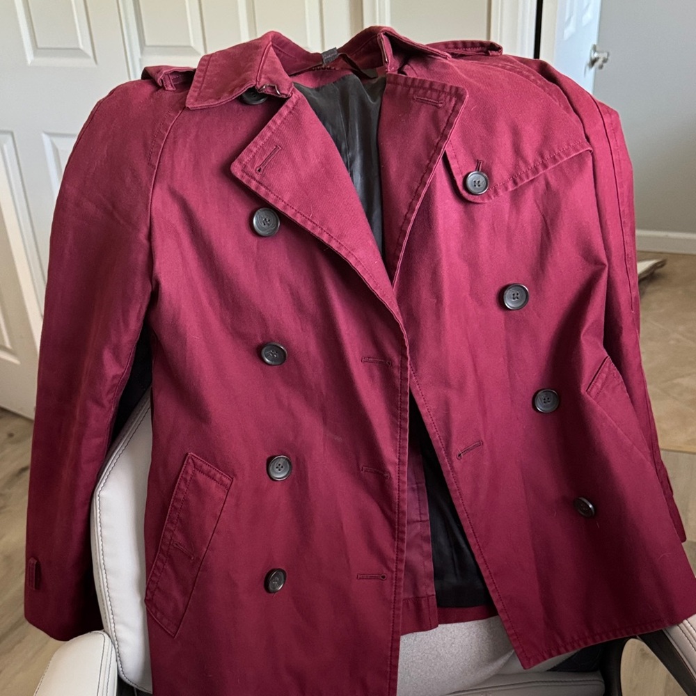 Coach Women's Rich Red Pea Coat